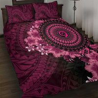 Vanuatu Quilt Bed Set Hibisus Polynesian Pattern Pink - Polynesian Pride