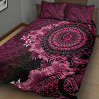 Vanuatu Quilt Bed Set Hibisus Polynesian Pattern Pink - Polynesian Pride