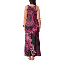 Vanuatu Tank Maxi Dress Hibisus Polynesian Pattern Pink - Polynesian Pride