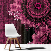Vanuatu Window Curtain Hibisus Polynesian Pattern Pink - Polynesian Pride