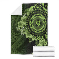 Vanuatu Blanket Hibisus Polynesian Pattern Green - Polynesian Pride