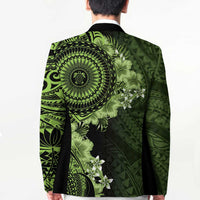Vanuatu Blazer Hibisus Polynesian Pattern Green - Polynesian Pride