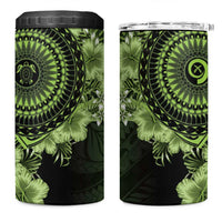 Vanuatu 4 in 1 Can Cooler Tumbler Hibisus Polynesian Pattern Green - Polynesian Pride