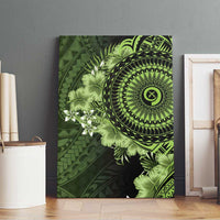 Vanuatu Canvas Wall Art Hibisus Polynesian Pattern Green - Polynesian Pride