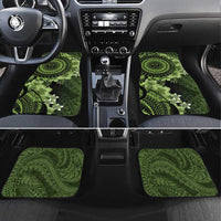 Vanuatu Car Mats Hibisus Polynesian Pattern Green - Polynesian Pride