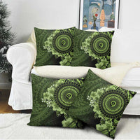 Vanuatu Pillow Cover Hibisus Polynesian Pattern Green - Polynesian Pride