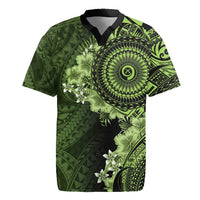 Vanuatu Rugby Jersey Hibisus Polynesian Pattern Green - Polynesian Pride