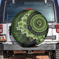 Vanuatu Spare Tire Cover Hibisus Polynesian Pattern Green - Polynesian Pride