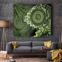 Vanuatu Tapestry Hibisus Polynesian Pattern Green - Polynesian Pride