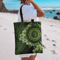 Vanuatu Tote Bag Hibisus Polynesian Pattern Green - Polynesian Pride