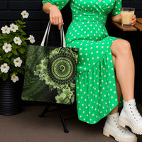 Vanuatu Tote Bag Hibisus Polynesian Pattern Green - Polynesian Pride