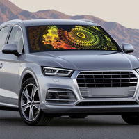 Vanuatu Auto Sun Shade Hibisus Polynesian Pattern Reggae - Polynesian Pride