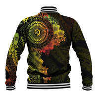 Vanuatu Baseball Jacket Hibisus Polynesian Pattern Reggae - Polynesian Pride
