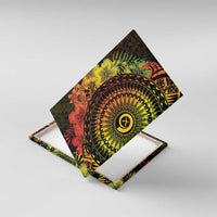 Vanuatu Canvas Wall Art Hibisus Polynesian Pattern Reggae - Polynesian Pride