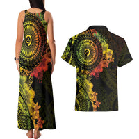 Vanuatu Couples Matching Tank Maxi Dress and Hawaiian Shirt Hibisus Polynesian Pattern Reggae - Polynesian Pride