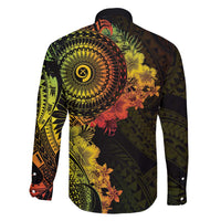 Vanuatu Family Matching Long Sleeve Bodycon Dress and Hawaiian Shirt Hibisus Polynesian Pattern Reggae - Polynesian Pride