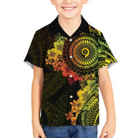 Vanuatu Family Matching Short Sleeve Bodycon Dress and Hawaiian Shirt Hibisus Polynesian Pattern Reggae - Polynesian Pride