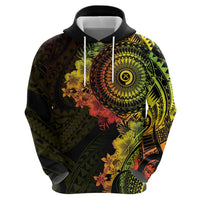 Vanuatu Hoodie Hibisus Polynesian Pattern Reggae - Polynesian Pride