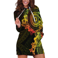 Vanuatu Hoodie Dress Hibisus Polynesian Pattern Reggae LT14 Reggae - Polynesian Pride