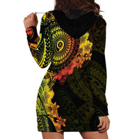 Vanuatu Hoodie Dress Hibisus Polynesian Pattern Reggae LT14 - Polynesian Pride