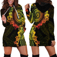 Vanuatu Hoodie Dress Hibisus Polynesian Pattern Reggae LT14 - Polynesian Pride
