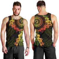Vanuatu Men Tank Top Hibisus Polynesian Pattern Reggae - Polynesian Pride