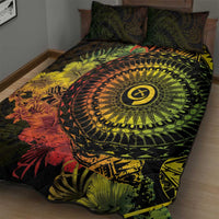 Vanuatu Quilt Bed Set Hibisus Polynesian Pattern Reggae - Polynesian Pride
