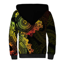 Vanuatu Sherpa Hoodie Hibisus Polynesian Pattern Reggae - Polynesian Pride