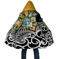 New Zealand Australia Rugby Custom Cloak Wallabies Aboriginal All Black Maori Tiki Together - Polynesian Pride