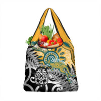 New Zealand Australia Rugby Grocery Bag Wallabies Aboriginal All Black Maori Tiki Together - Polynesian Pride