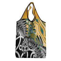 New Zealand Australia Rugby Grocery Bag Wallabies Aboriginal All Black Maori Tiki Together - Polynesian Pride