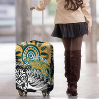 New Zealand Australia Rugby Luggage Cover Wallabies Aboriginal All Black Maori Tiki Together - Polynesian Pride