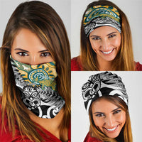 New Zealand Australia Rugby Neck Gaiter Wallabies Aboriginal All Black Maori Tiki Together - Polynesian Pride