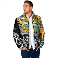 New Zealand Australia Rugby Custom Padded Jacket Wallabies Aboriginal All Black Maori Tiki Together - Polynesian Pride
