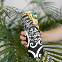 New Zealand Australia Rugby Skinny Tumbler Wallabies Aboriginal All Black Maori Tiki Together - Polynesian Pride