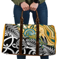 New Zealand Australia Rugby Travel Bag Wallabies Aboriginal All Black Maori Tiki Together - Polynesian Pride