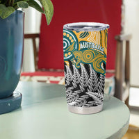 New Zealand Australia Rugby Tumbler Cup Wallabies Aboriginal All Black Maori Tiki Together - Polynesian Pride