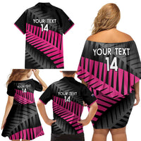New Zealand Silver Fern Rugby Custom Family Matching Off Shoulder Short Dress and Hawaiian Shirt 2025 All Black Go Champions - Polynesian Pride