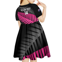 New Zealand Silver Fern Rugby Custom Kid Short Sleeve Dress 2025 All Black Go Champions - Polynesian Pride