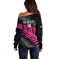 New Zealand Silver Fern Rugby Custom Off Shoulder Sweater 2025 All Black Go Champions - Polynesian Pride