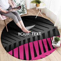New Zealand Silver Fern Rugby Custom Round Carpet 2025 All Black Go Champions - Polynesian Pride