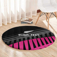 New Zealand Silver Fern Rugby Custom Round Carpet 2025 All Black Go Champions - Polynesian Pride