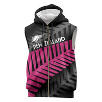 New Zealand Silver Fern Rugby Custom Sleeveless Zip Hoodie 2025 All Black Go Champions - Polynesian Pride