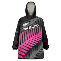 New Zealand Silver Fern Rugby Custom Wearable Blanket Hoodie 2025 All Black Go Champions - Polynesian Pride