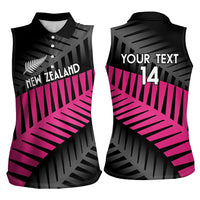 New Zealand Silver Fern Rugby Custom Women Sleeveless Polo Shirt 2025 All Black Go Champions - Polynesian Pride
