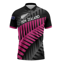 New Zealand Silver Fern Rugby Custom Zipper Polo Shirt 2025 All Black Go Champions - Polynesian Pride