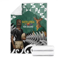 New Zealand South Africa Rugby Blanket Springboks Kente All Black Maori Together - Polynesian Pride