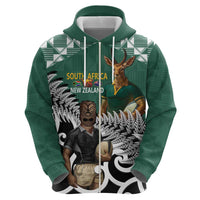 New Zealand South Africa Rugby Custom Hoodie Springboks Kente All Black Maori Together - Polynesian Pride