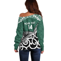 New Zealand South Africa Rugby Custom Off Shoulder Sweater Springboks Kente All Black Maori Together - Polynesian Pride