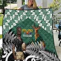 New Zealand South Africa Rugby Quilt Springboks Kente All Black Maori Together - Polynesian Pride